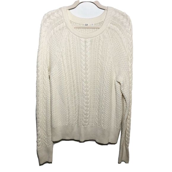 Gap Oatmeal Chunky Cable Knit Pullover Sweater - Picture 1 of 10